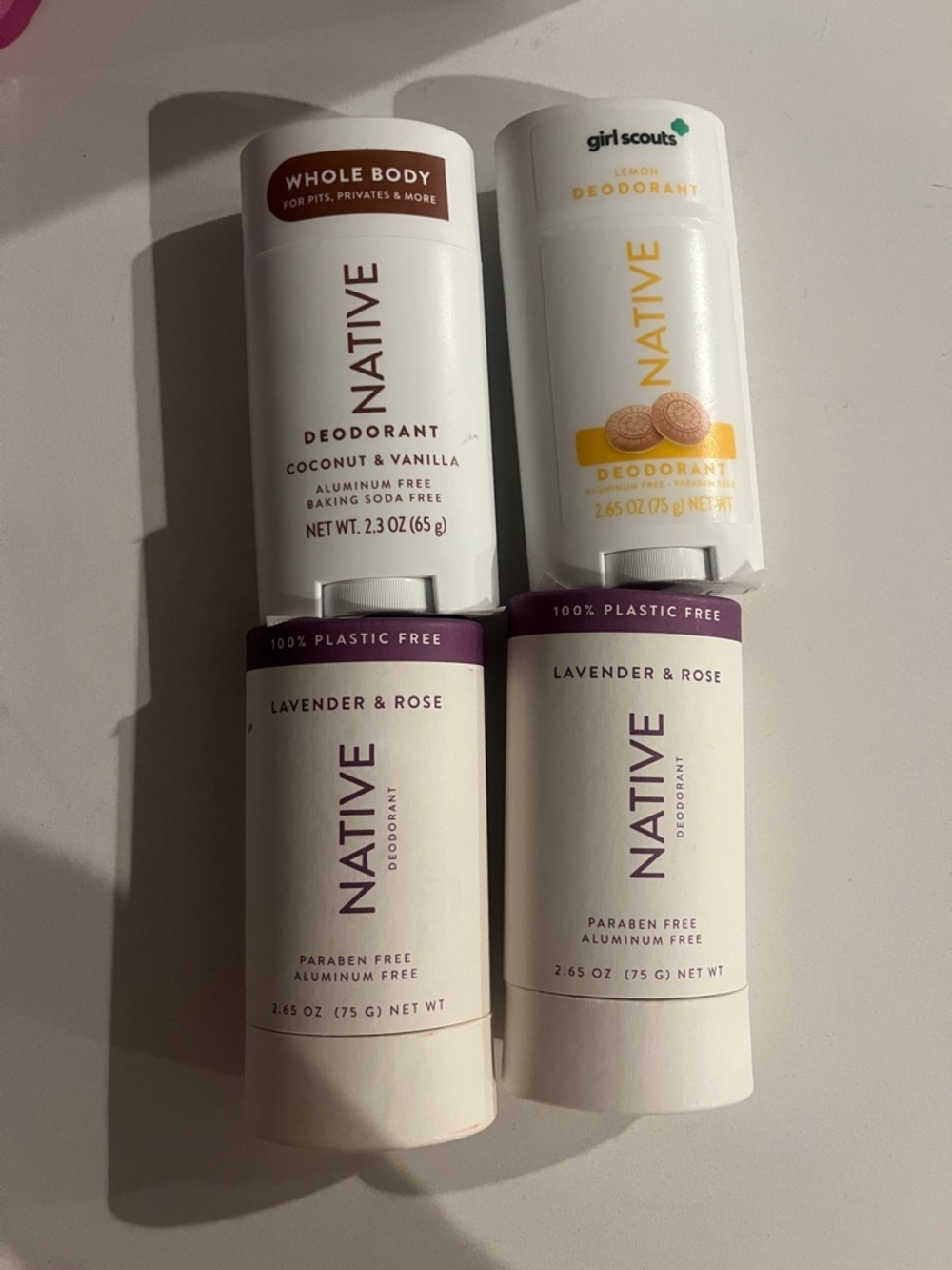 Native Lavender & Rose Deodorant Stick - White with Purple Accents